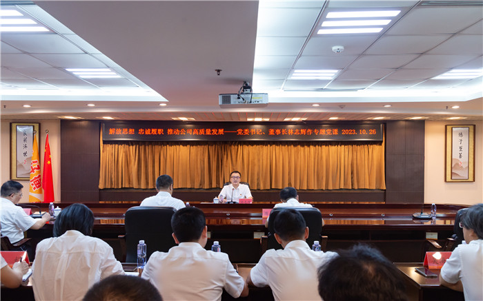 片仔癀藥業公司黨委書記、董事長林志輝在公司黨委主題教育第二次讀書班上講專題黨課